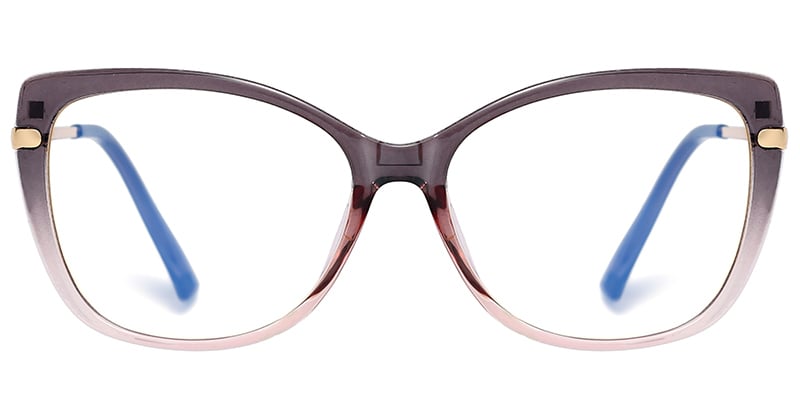 Cat Eye Clip-Ons Frame pattern-grey