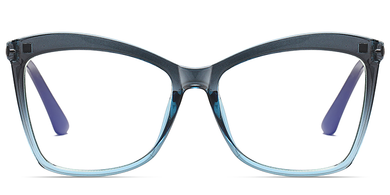 Cat Eye Clip-Ons Frame pattern-blue