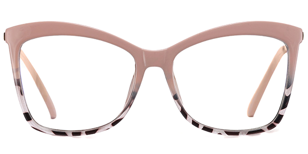 Cat Eye Clip-Ons Frame pattern-pink