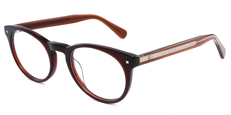 Acetate Oval Frame brown