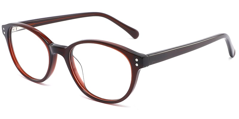 Acetate Oval Frame brown