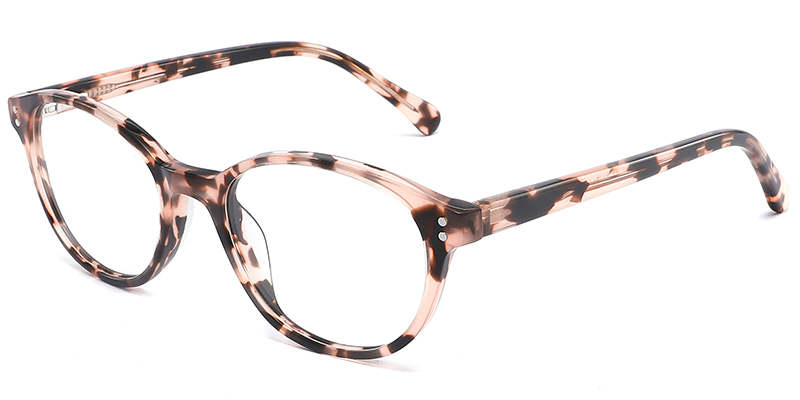 Acetate Oval Frame pattern-pink