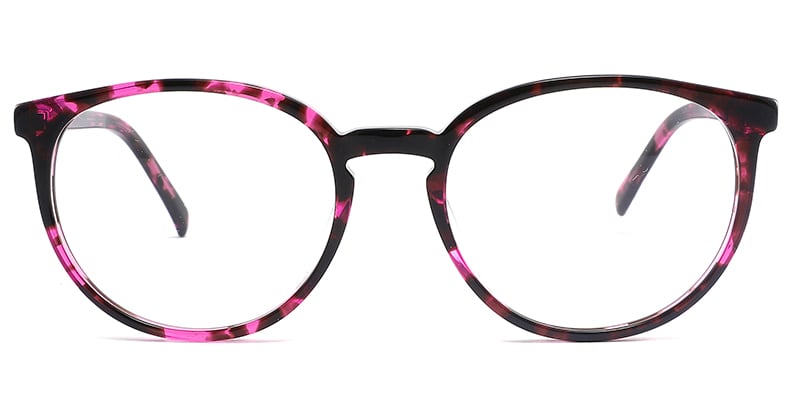 Acetate Oval Frame pattern-purple