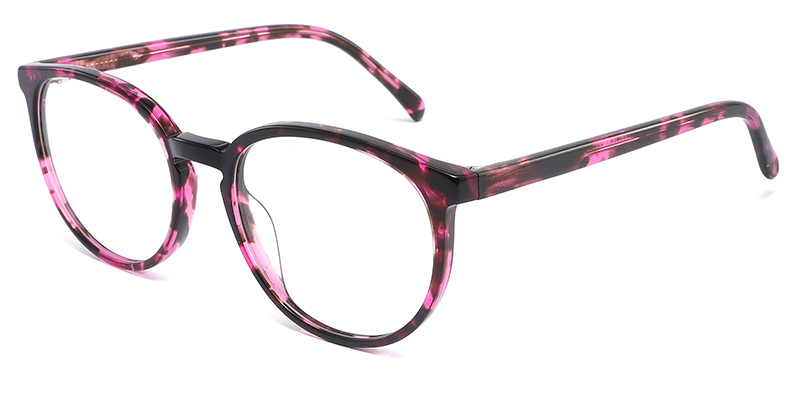 Acetate Oval Frame pattern-purple