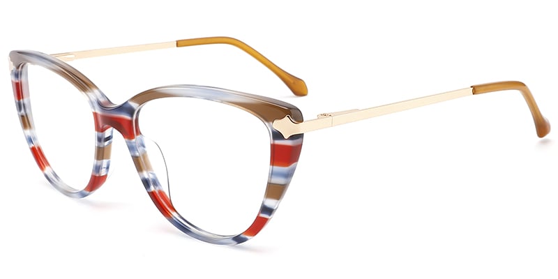 Cat Eye Frame pattern-blue