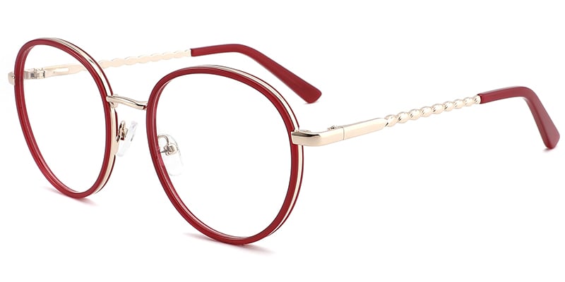 Acetate Round Frame red