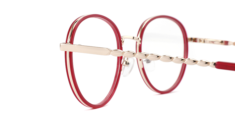 Acetate Round Frame red