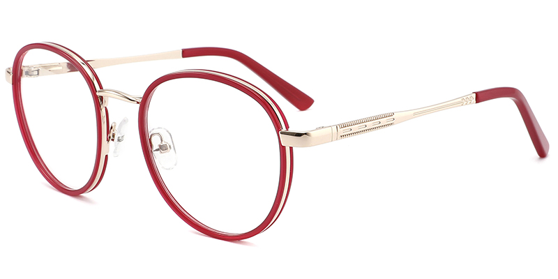 Acetate Round Frame red