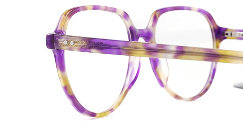 Acetate Oval Frame pattern-purple