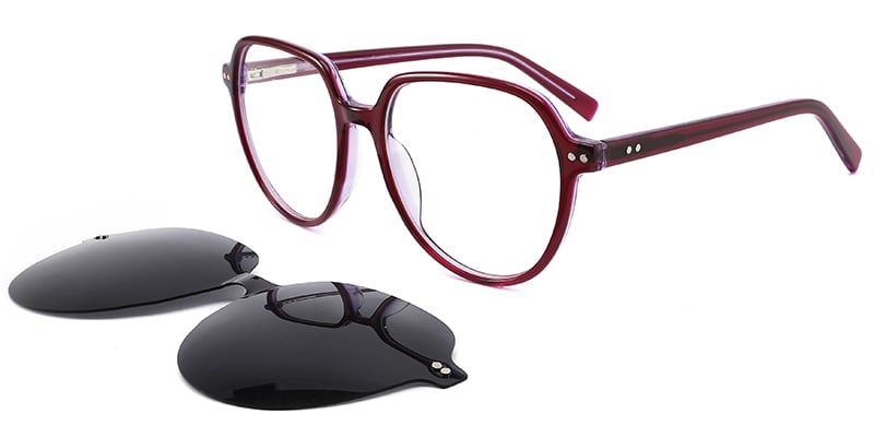 Acetate Oval Frame wine_red