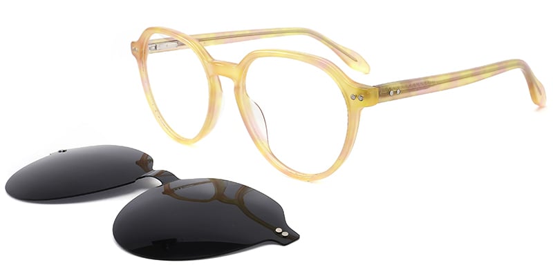 Acetate Oval Frame yellow