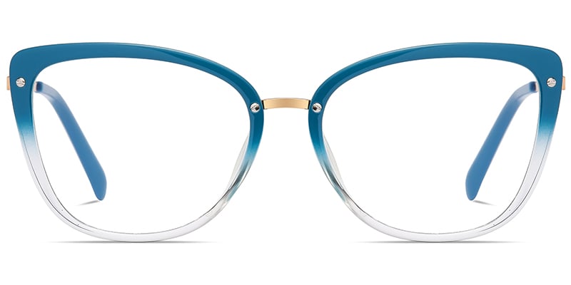 Cat Eye Frame translucent-blue