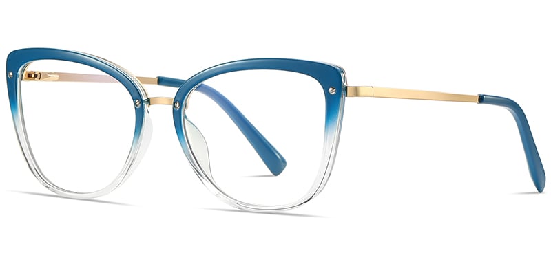 Cat Eye Frame translucent-blue