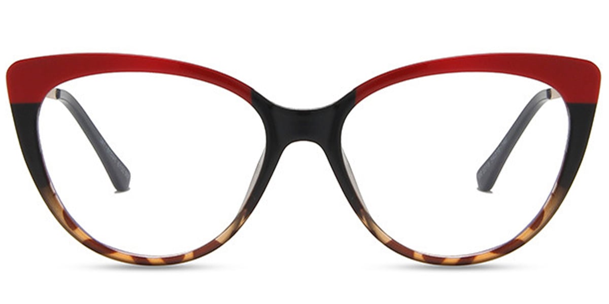 Cat Eye Frame pattern-red