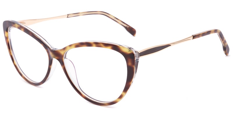 Acetate Metal Cat Eye Frame tortoiseshell