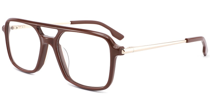 Acetate Metal Aviator Frame brown