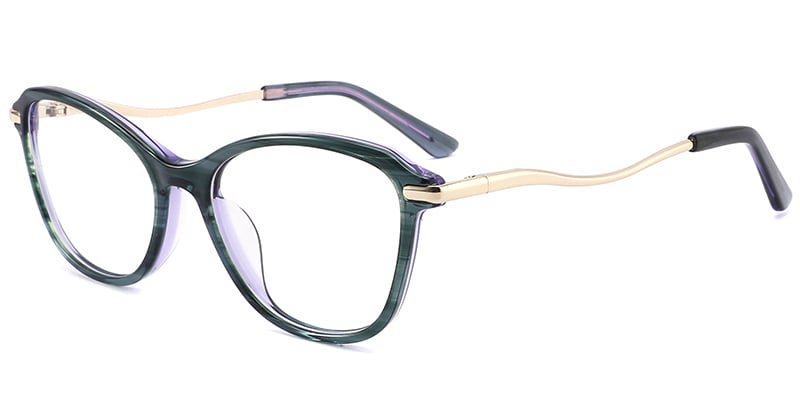 Acetate Metal Cat Eye Frame dark_green