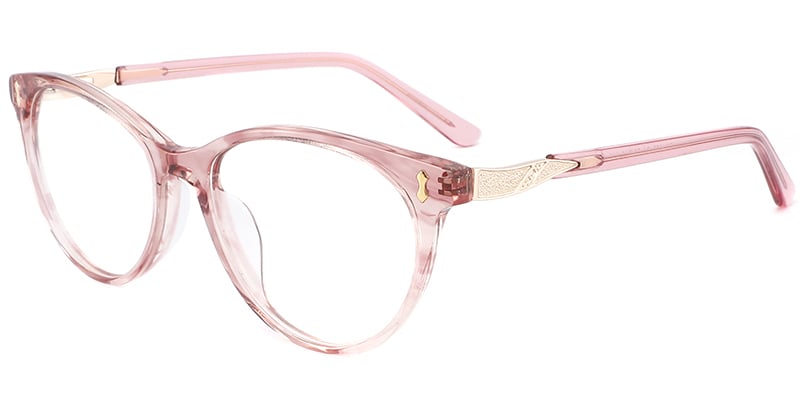 Acetate Metal Oval Frame pink