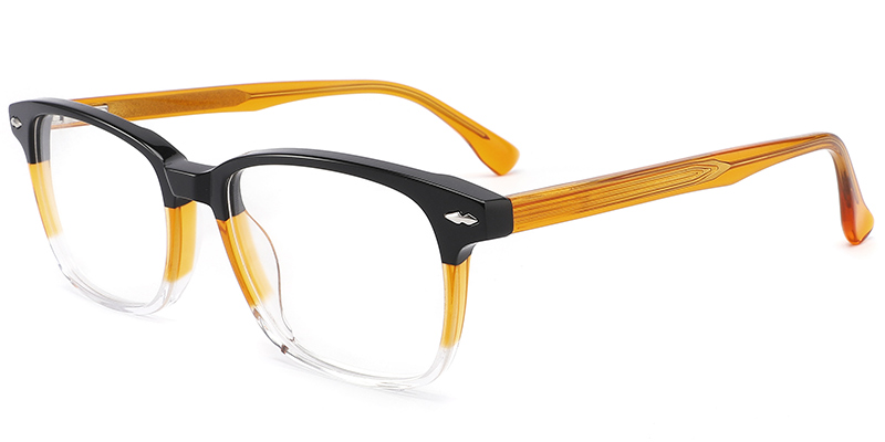 Acetate Rectangle Frame black-orange