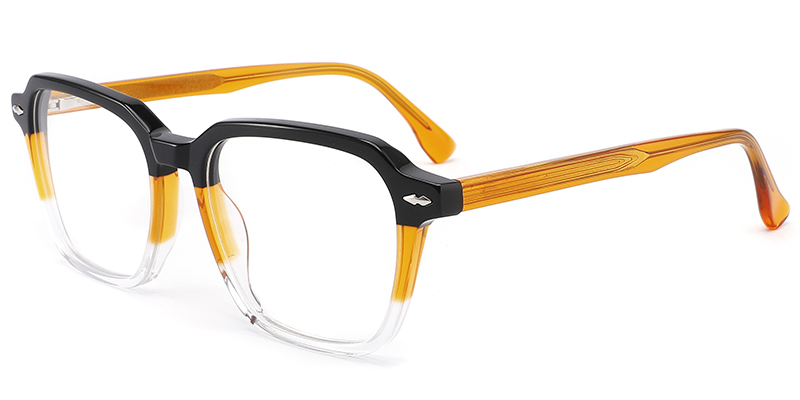 Acetate Square Frame black-orange