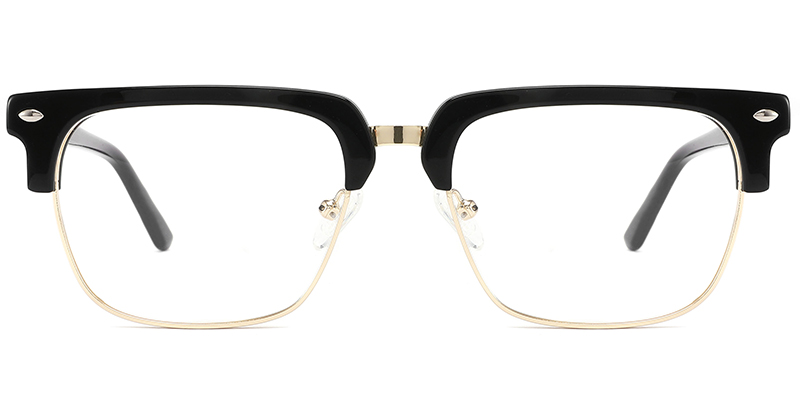 Acetate;Metal Browline Frame black