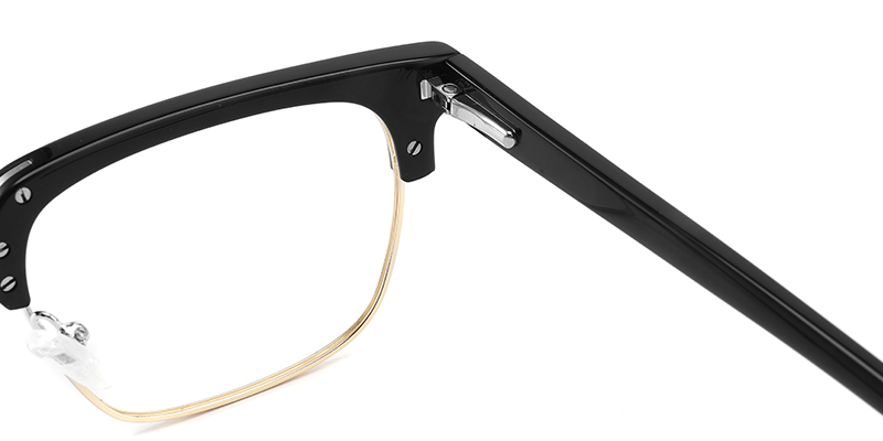 Acetate;Metal Browline Frame black