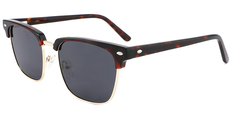 Acetate;Metal Browline Frame pattern-red