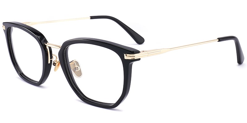 Acetate Square Frame black-gold