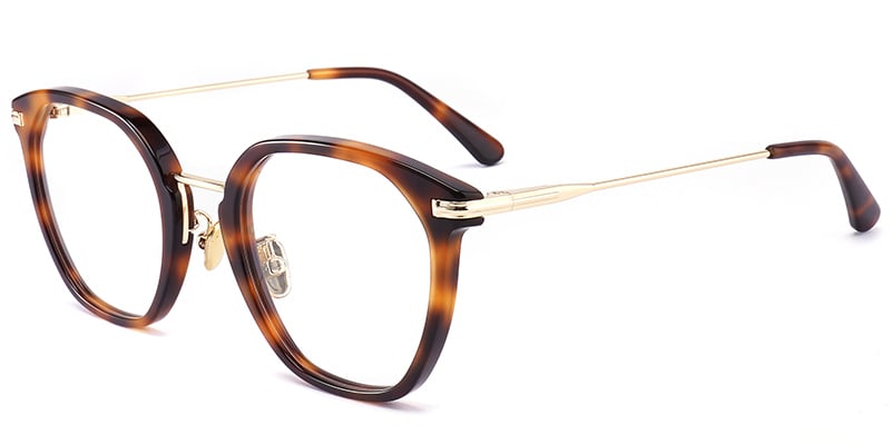 Acetate Metal Oval Frame tortoiseshell