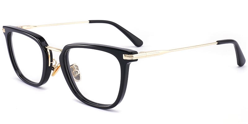 Acetate Rectangle Frame black-gold