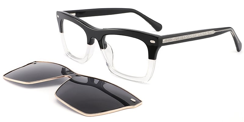 Acetate Rectangle Frame translucent-black