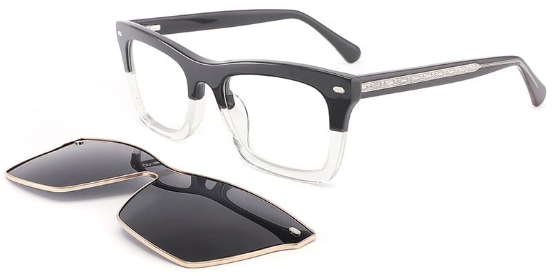 Acetate Rectangle Frame translucent-grey