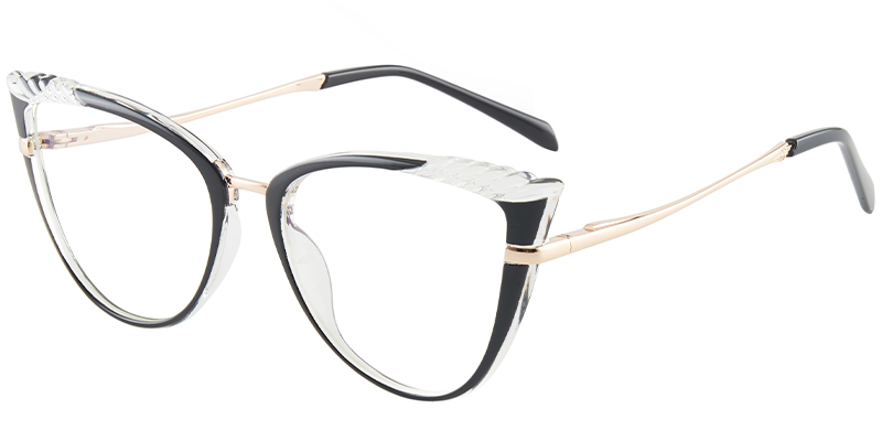 Cat Eye Frame black-white