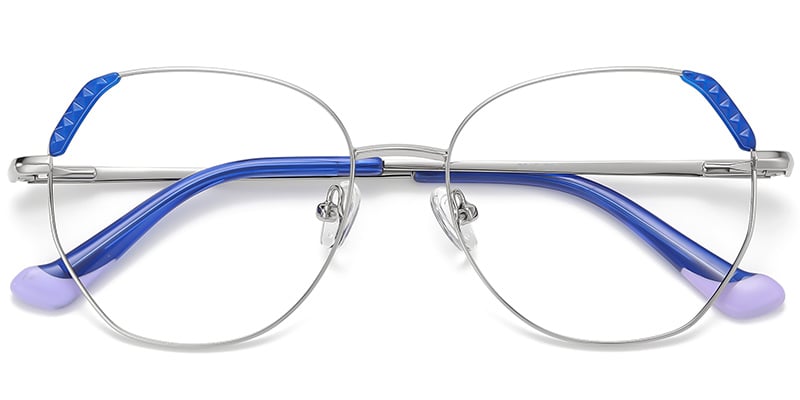 Cat Eye Frame pattern-blue