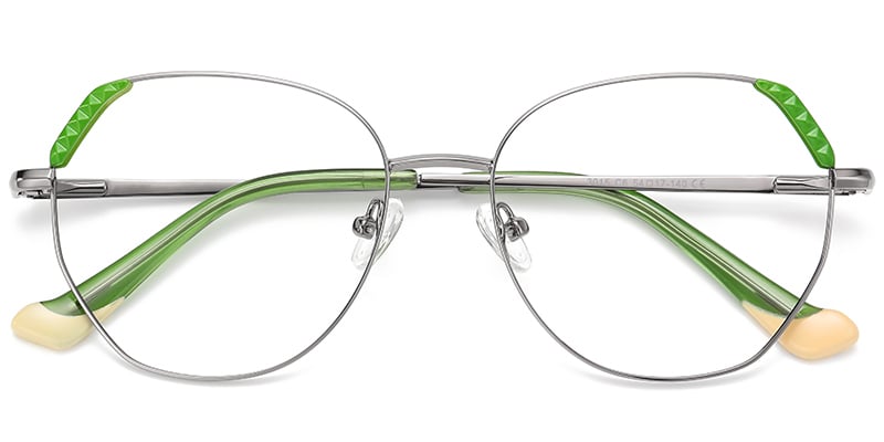 Cat Eye Frame pattern-green