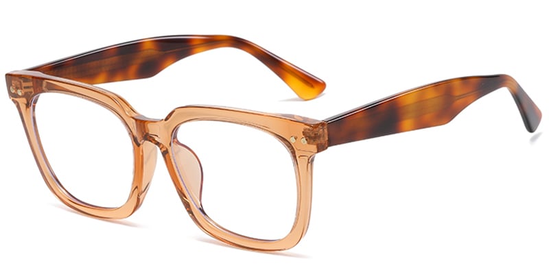 Acetate Rectangle Frame translucent-brown