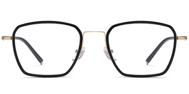 Titanium Acetate Square Frame black-gold