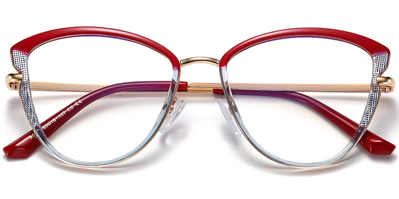 Cat Eye Frame translucent-red