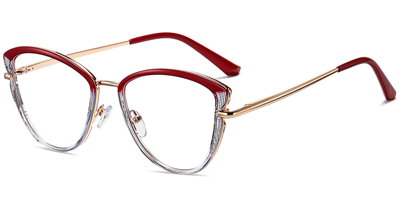 Cat Eye Frame translucent-red