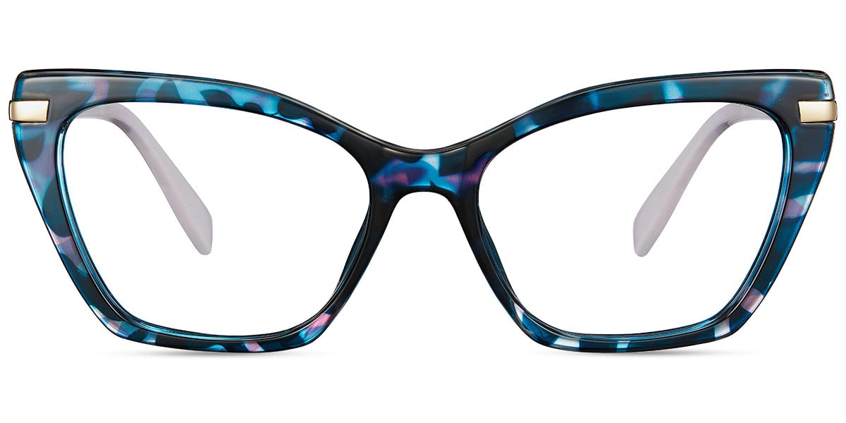 Cat Eye Frame pattern-blue