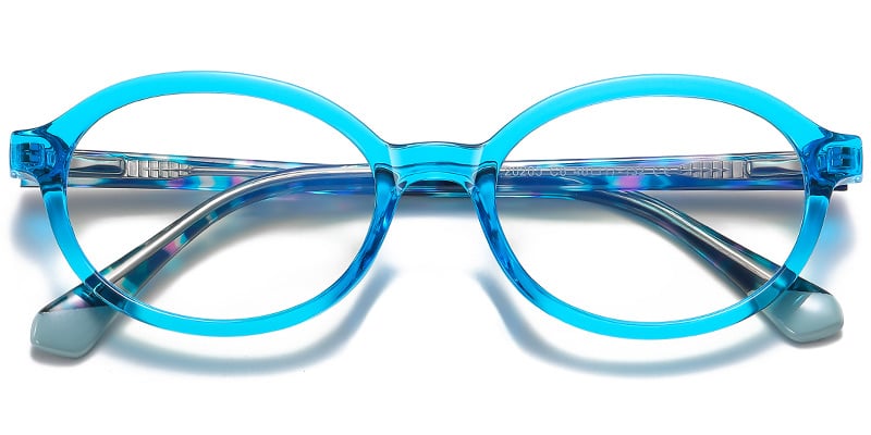 Oval Frame translucent-blue