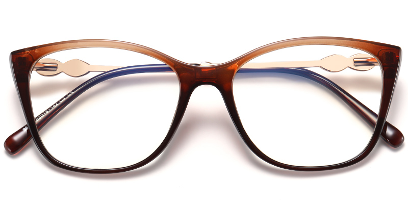 Cat Eye Frame translucent-brown