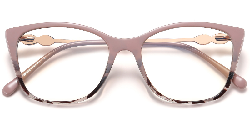 Cat Eye Frame pattern-brown