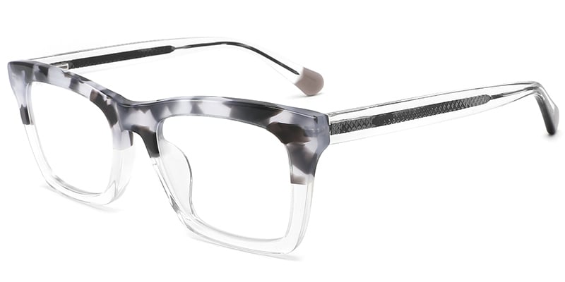 Acetate Rectangle Frame translucent-tortoiseshell