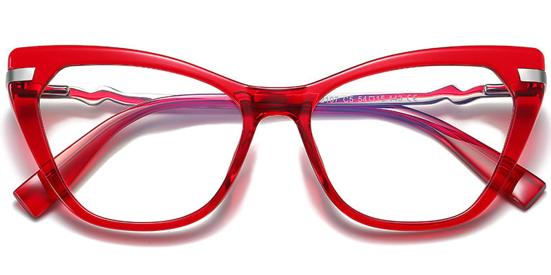 Cat Eye Frame translucent-red