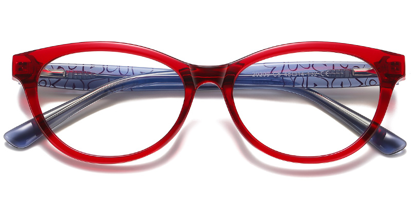 Kids Oval Frame translucent-red