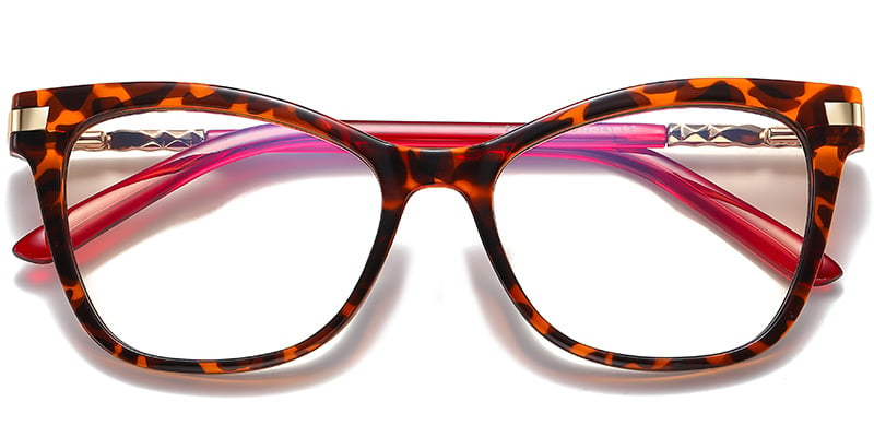 Cat Eye Frame pattern-red