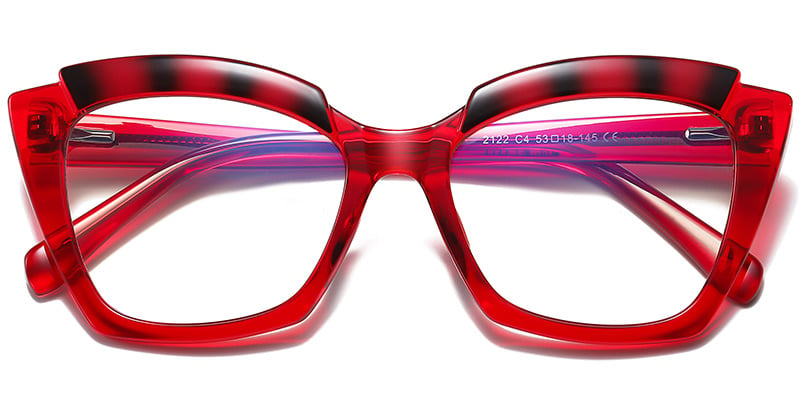 Cat Eye Frame translucent-red