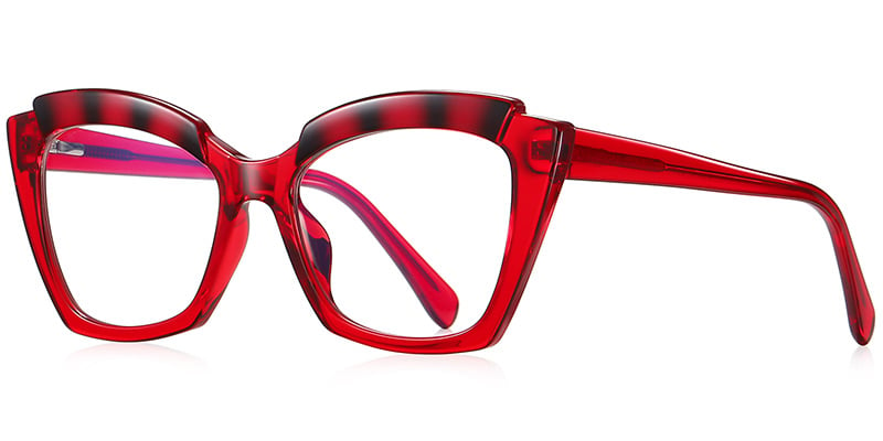 Cat Eye Frame translucent-red