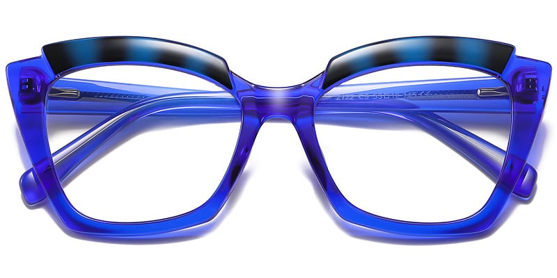 Cat Eye Frame translucent-blue